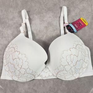 Maidenform Bra 34D Love the Lift Lace Push up Bra DM9900 - White Rosegold